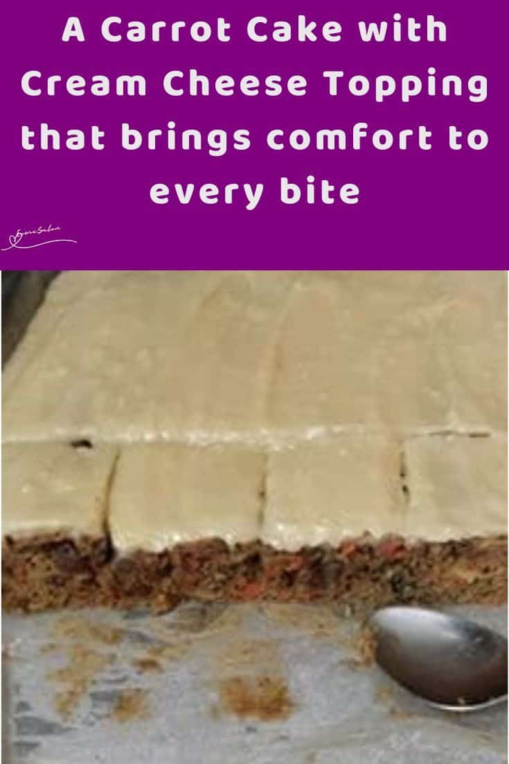 an image of cubes of Carrot Cake in a pan