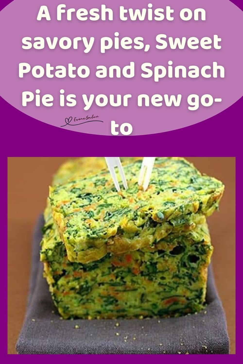 an image of cubes of Sweet Potato and Spinach Pie