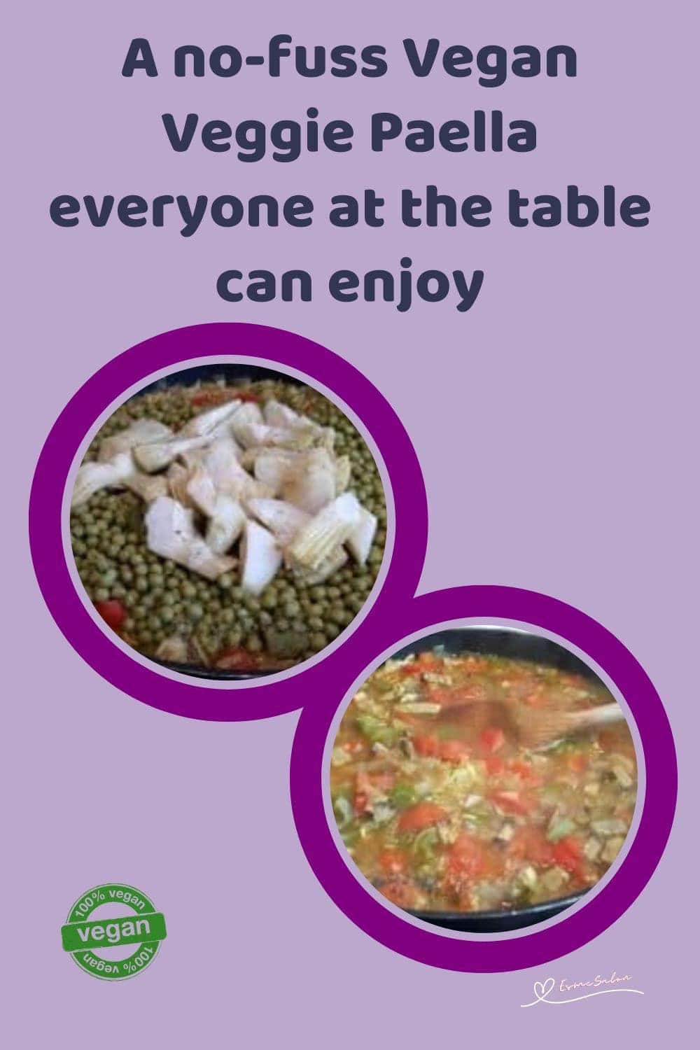 an image of a pan with Vegan Veggie Paella