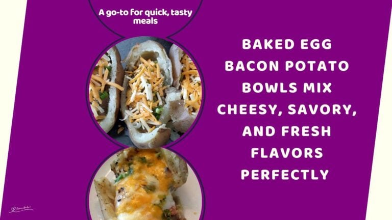 an image of a potato half filled with bacon and cheese
