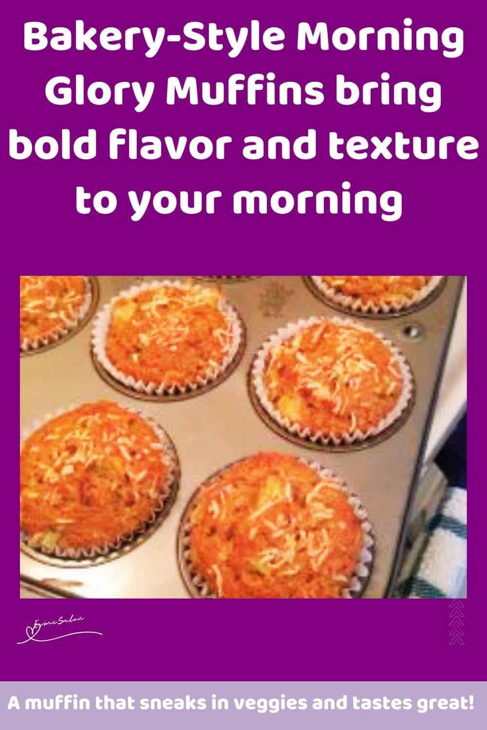 an image of a baking tray with Bakery-Style Morning Glory Muffins