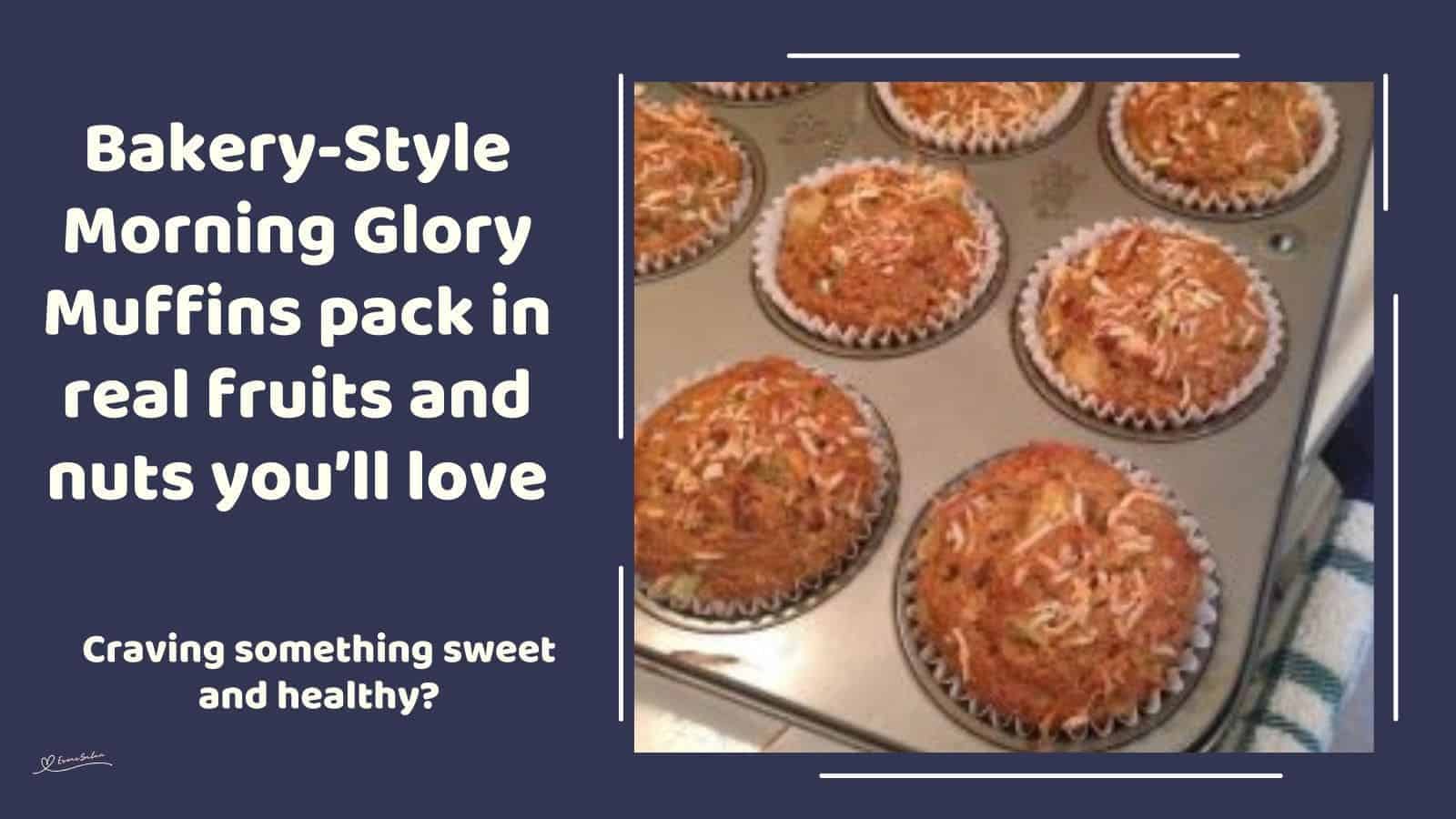 an image of a baking tray with Bakery-Style Morning Glory Muffins