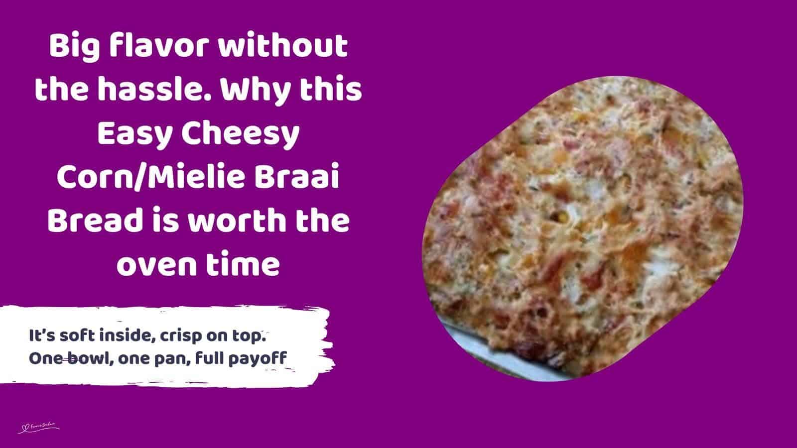 an image of Easy Cheesy Corn Mielie Braai Bread