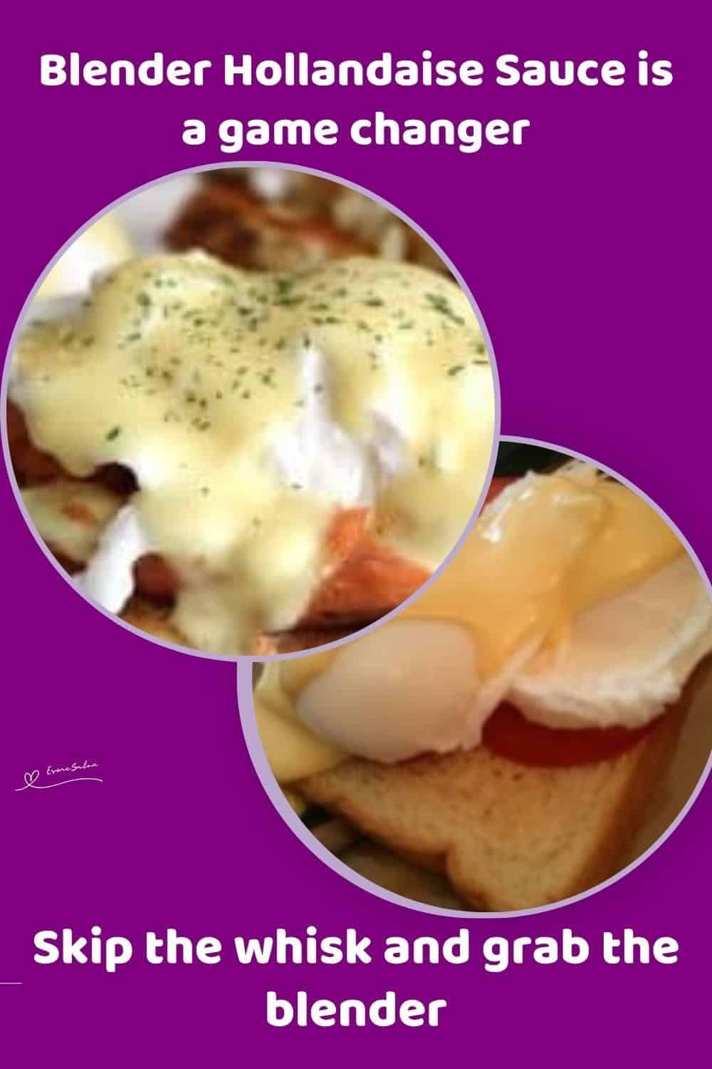 an image of Blender Hollandaise Sauce on poached eggs