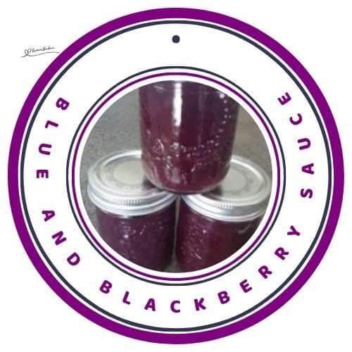 an image of 3 Consol bottles with Blue and Blackberry Sauce
