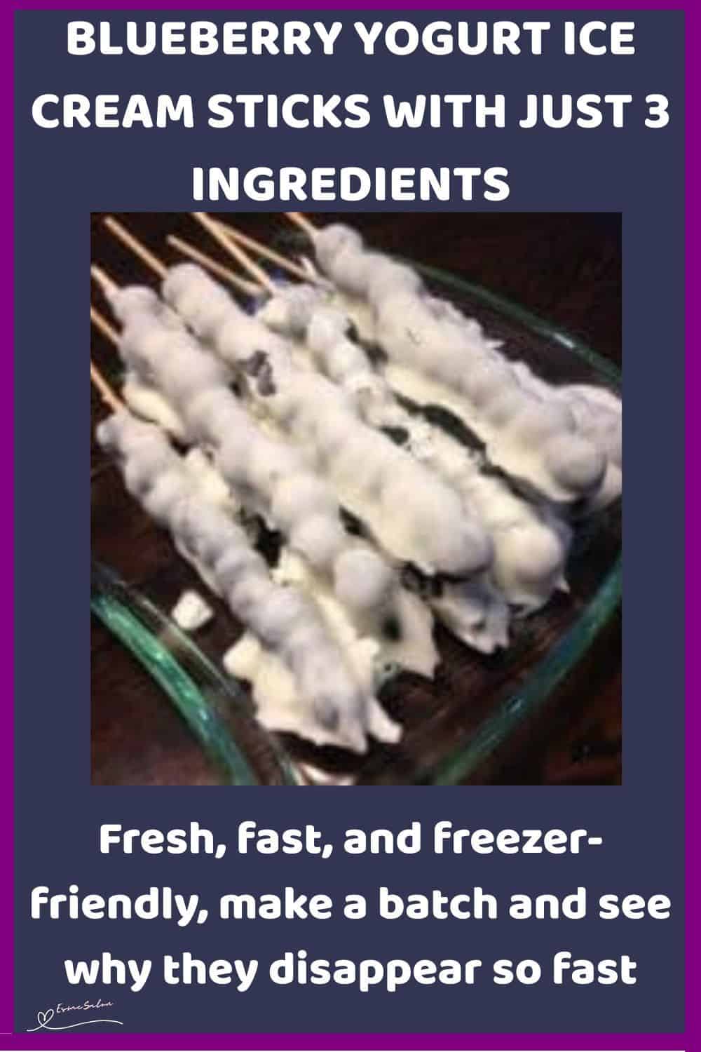 an image of Blueberry Yogurt Ice Cream on a Stick