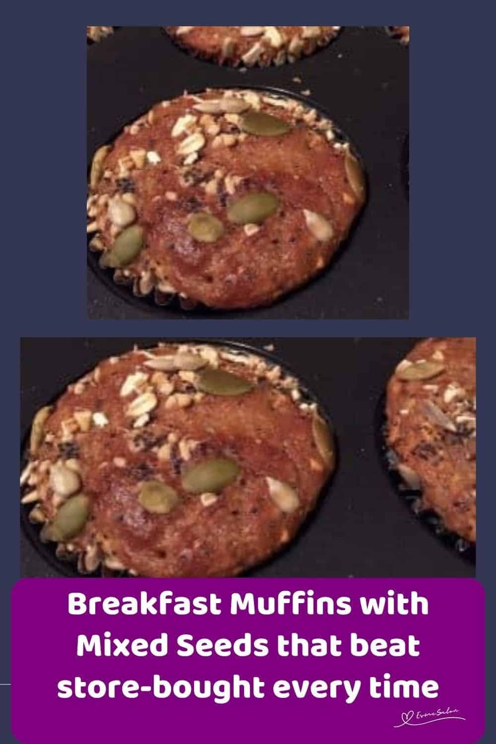 an image of Breakfast Muffins topped with with Mixed Seeds