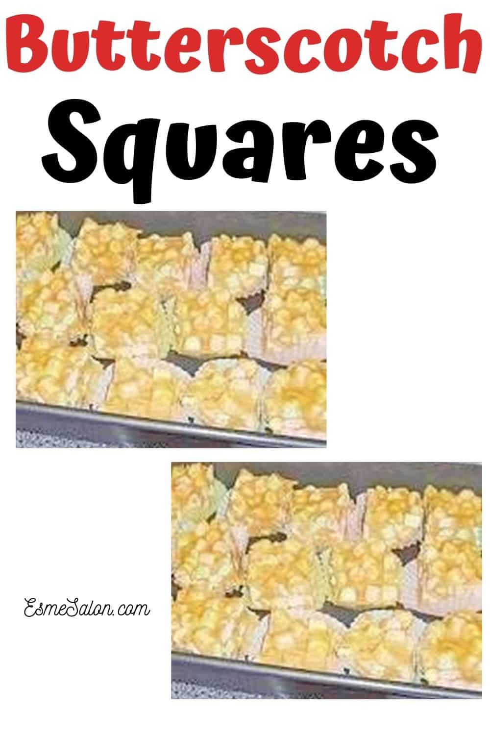 Butterscotch Squares in colored paper cup holders in a baking tray