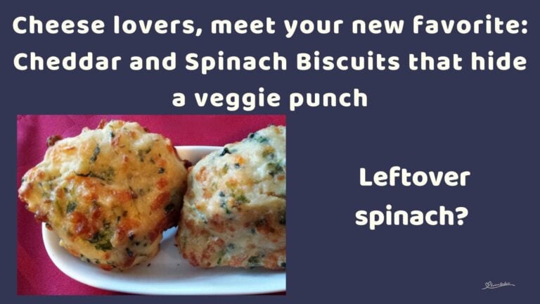 an image of 2 Cheddar and Spinach Biscuits on a white serving platter