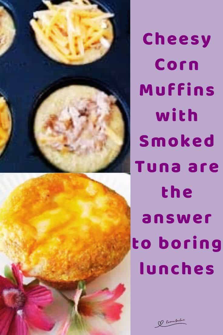 an image of Corn Muffins with Smoked Tuna baked and served and also in the making