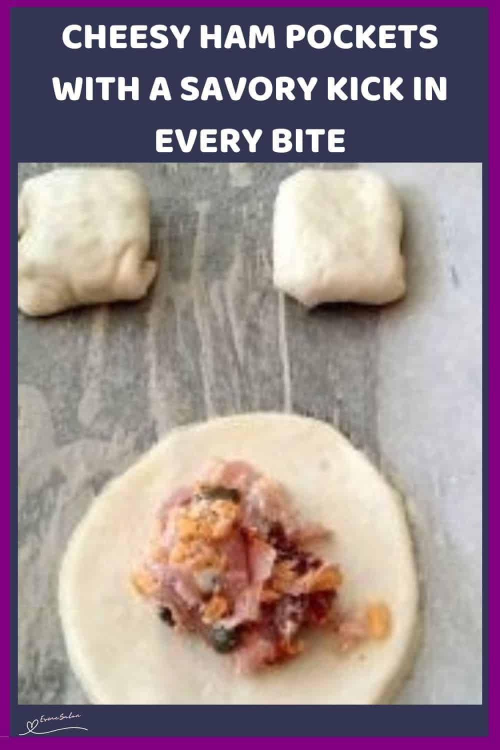 an image of Cheesy Ham Pockets in the process of making