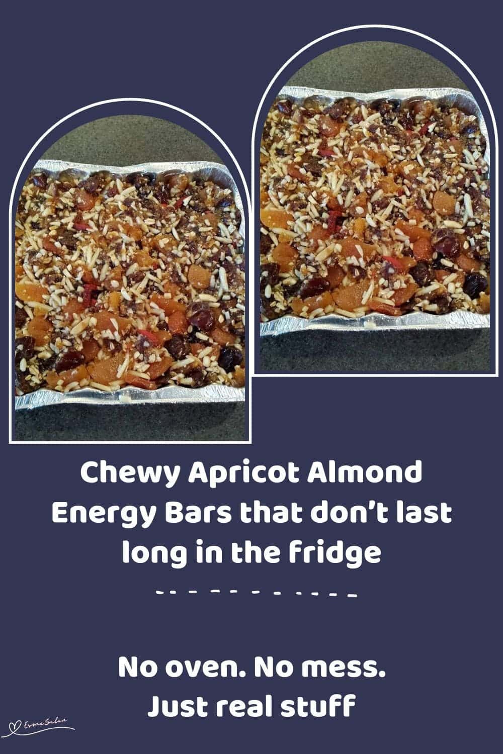 an image of a foil tray filled with Apricot Almond Energy Bars
