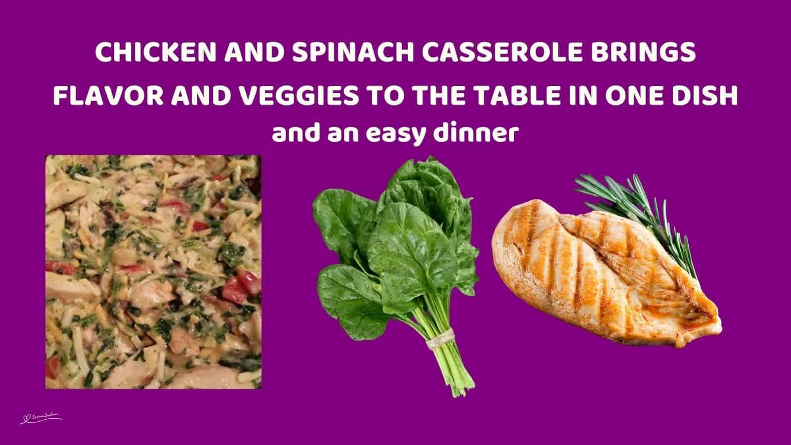 an image of a dish of Chicken and Spinach Casserole