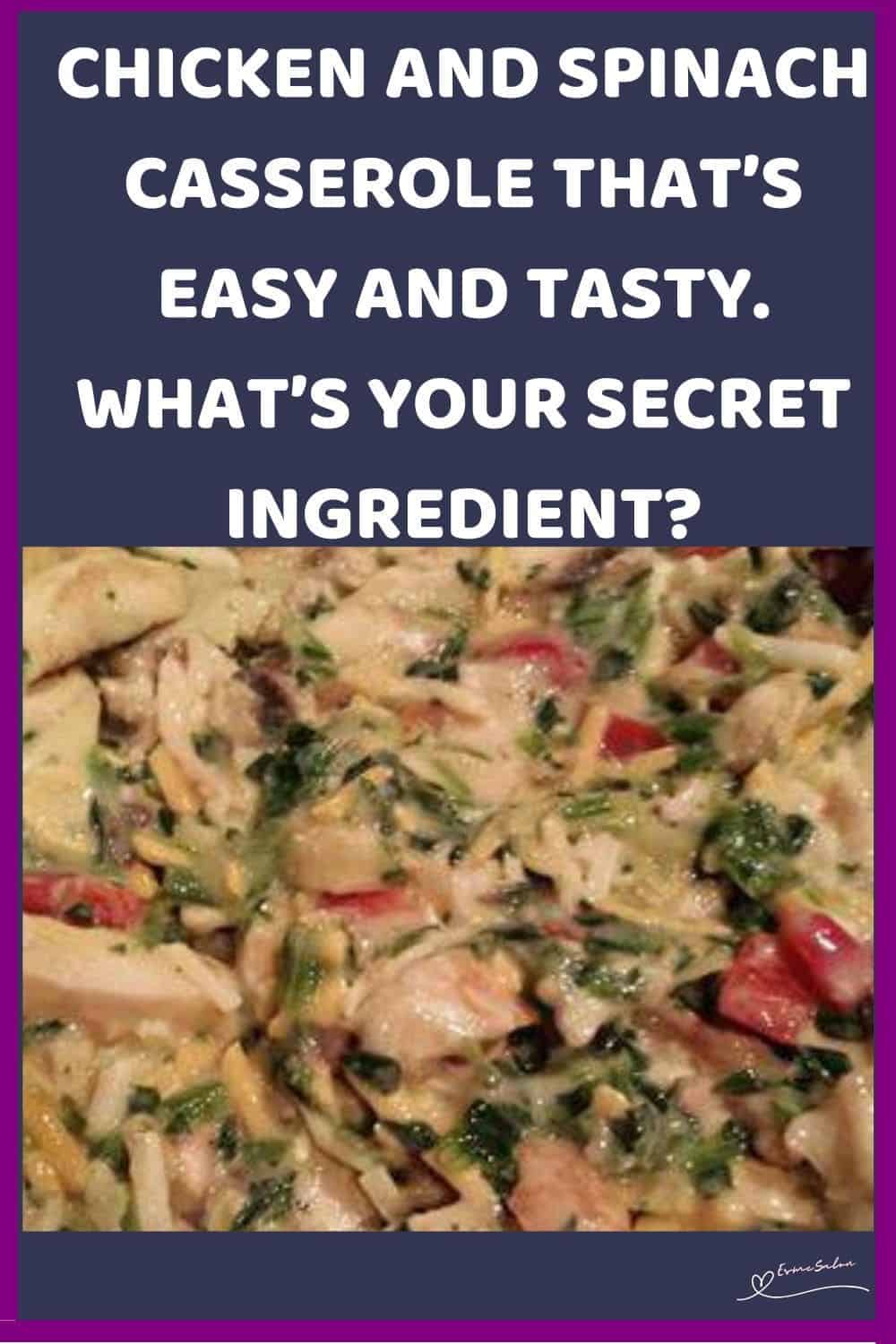 an image of a dish of Chicken and Spinach Casserole