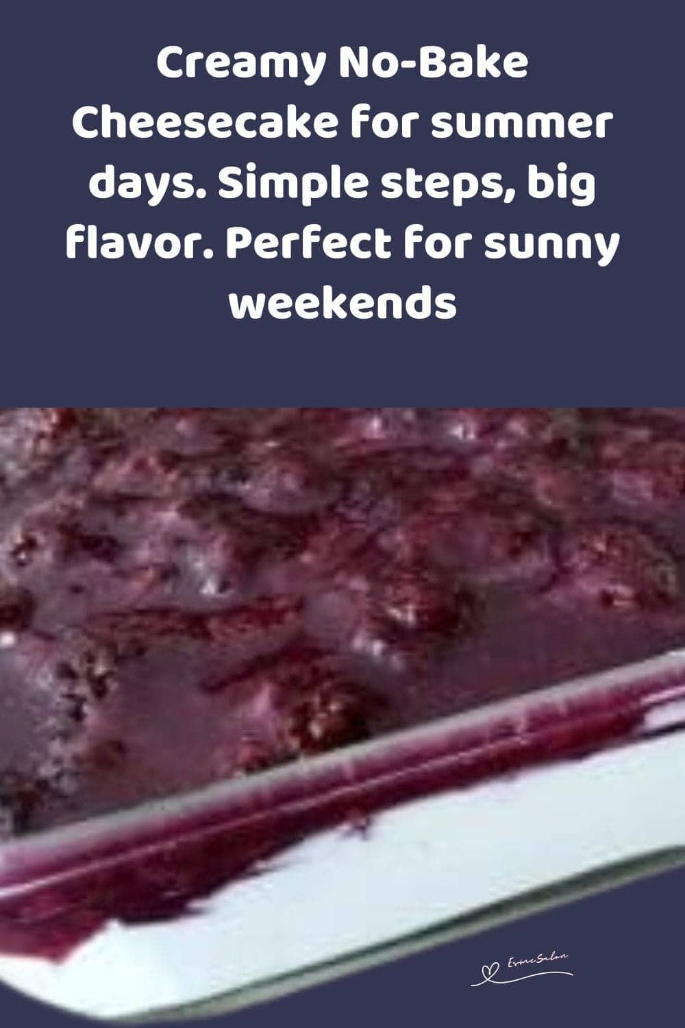 an image of a No-Bake Cheesecake with berry compote topping