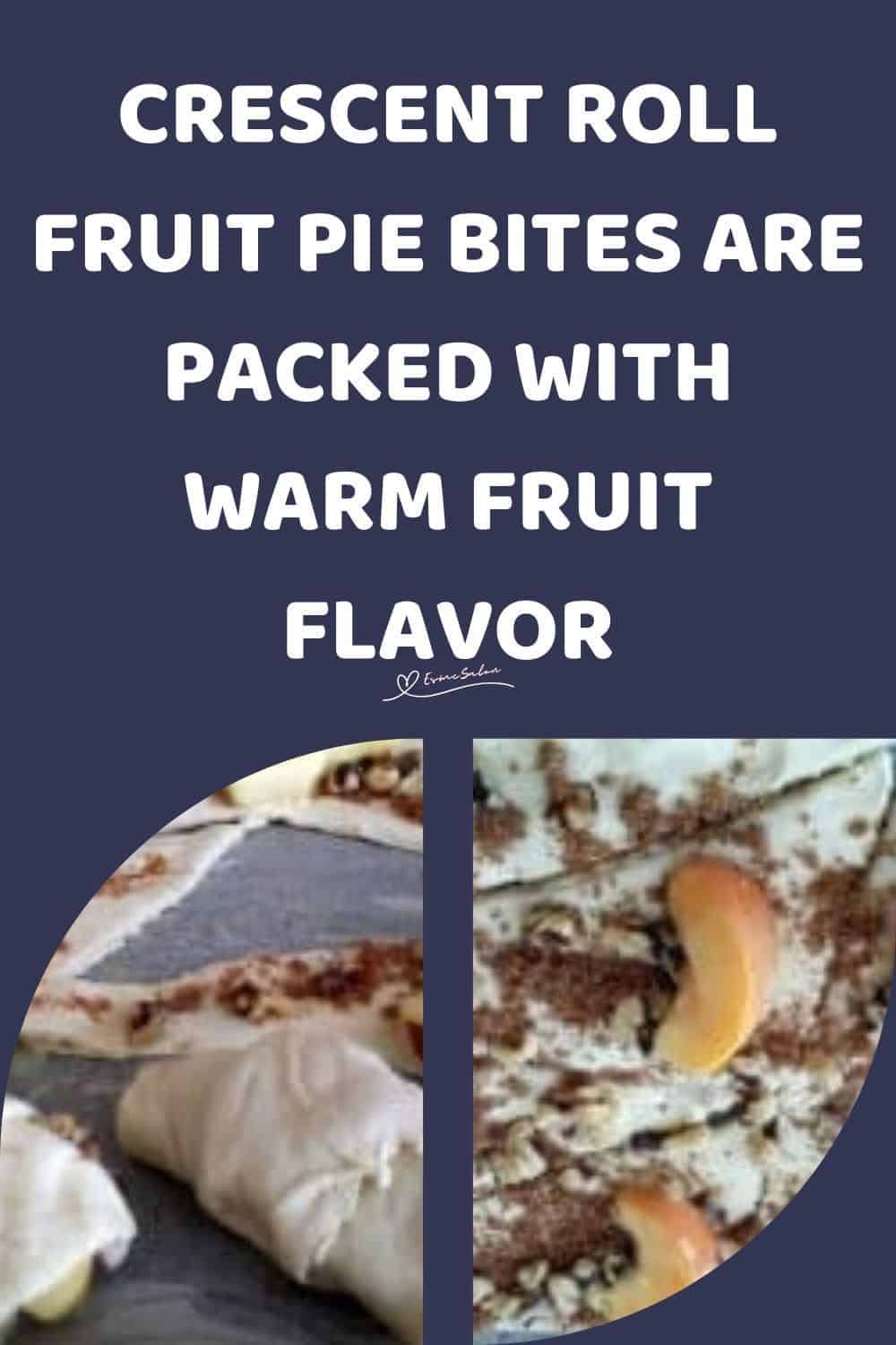 an image of Fruit Pie Bites with peach and apple slices wrapped in Pillsbury Original crescent rolls