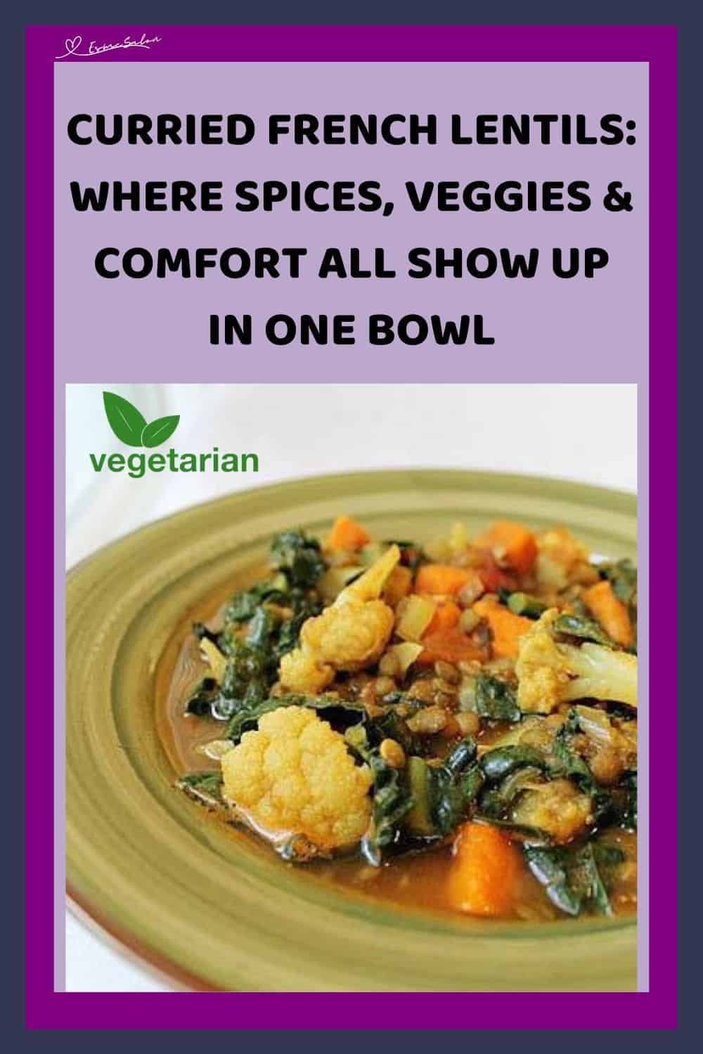 an image of a bowl of Curried French Lentils