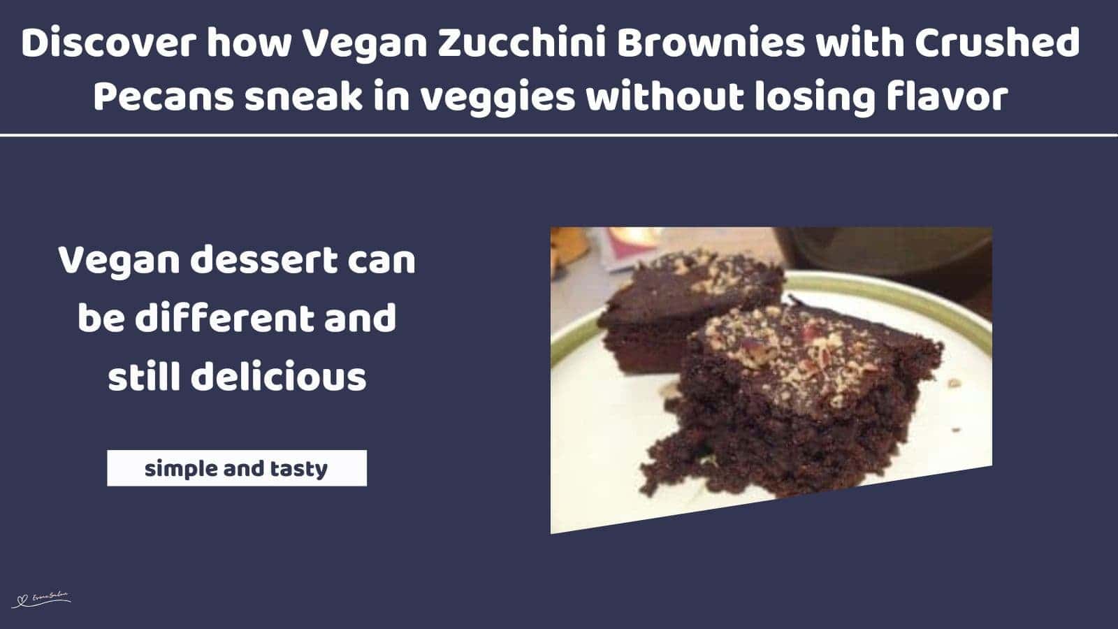 an image of a plate with Vegan Zucchini Brownies topped with nuts