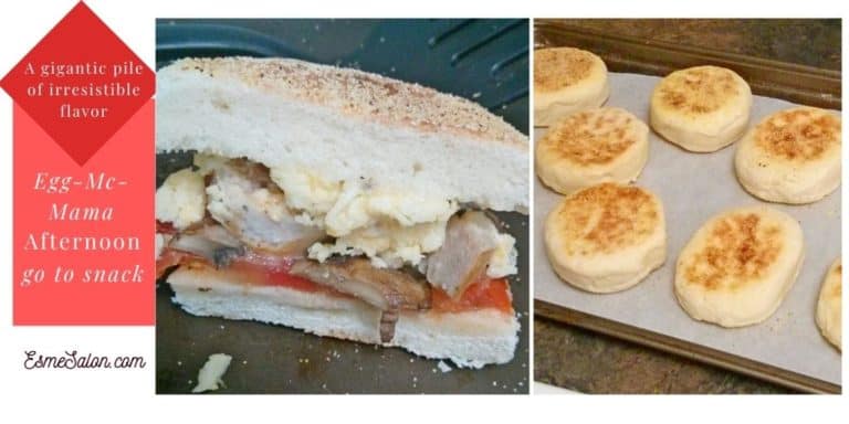 Egg Mc-Mamma afternoon snack, bun with mushroom and trimmings
