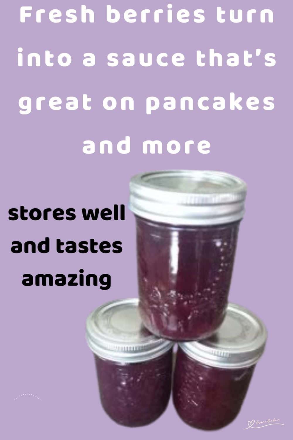 an image of 3 Consol bottles with Blue and Blackberry Sauce