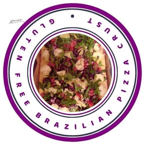 an image of Gluten Free Brazilian Pizza Crust with various toppings