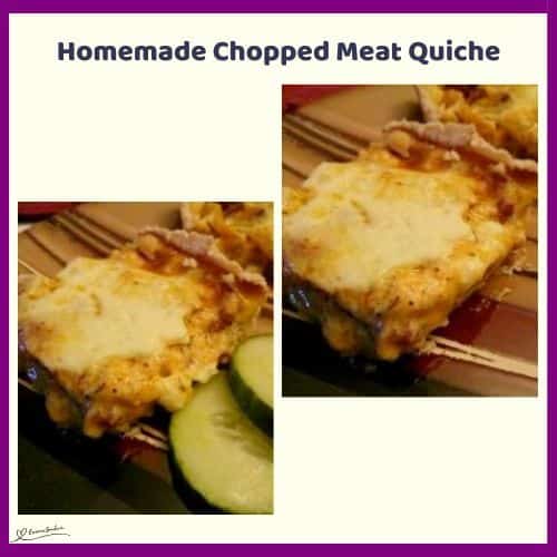 an image of slices of Homemade Chopped Meat Quiche