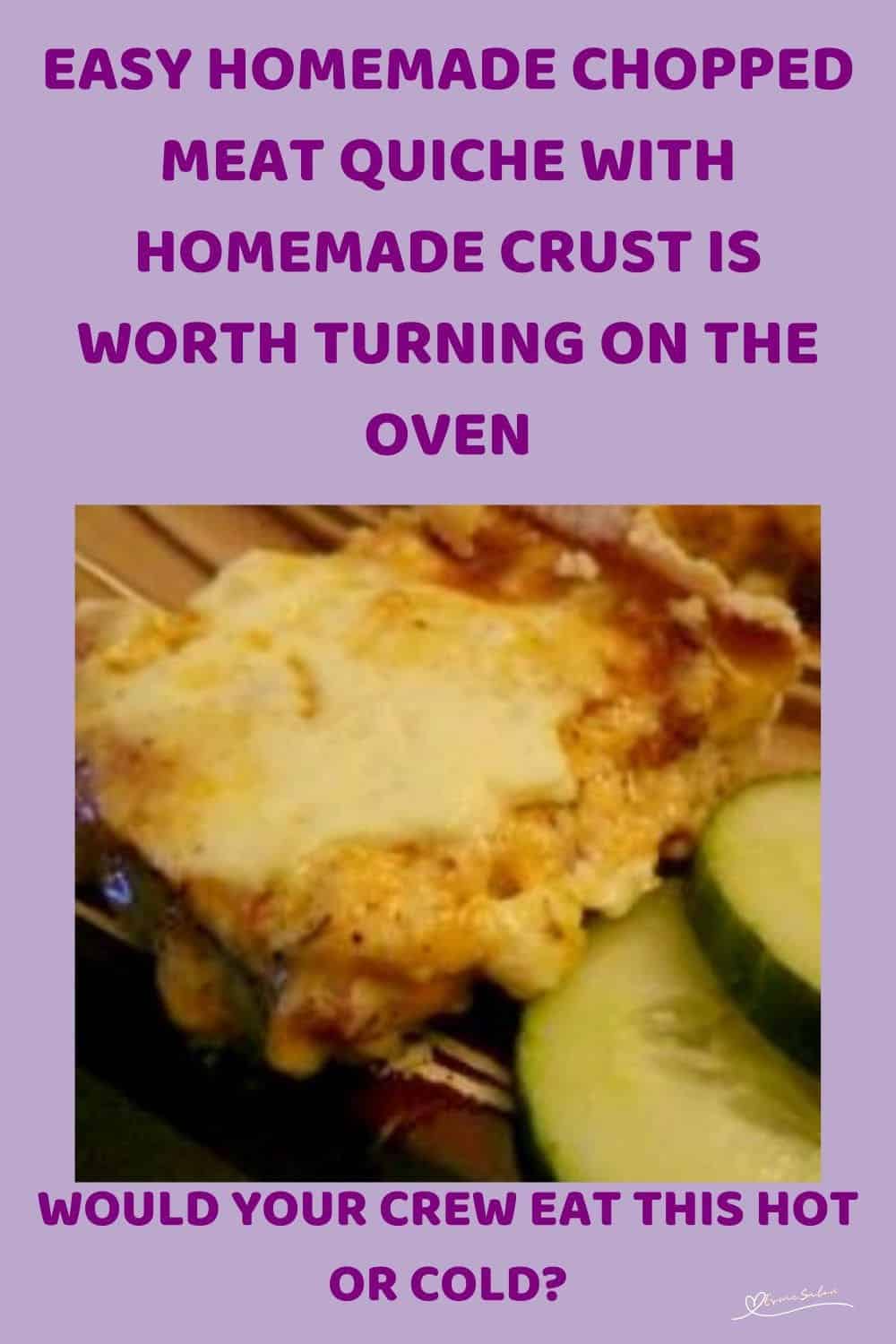 an image of slices of Homemade Chopped Meat Quiche