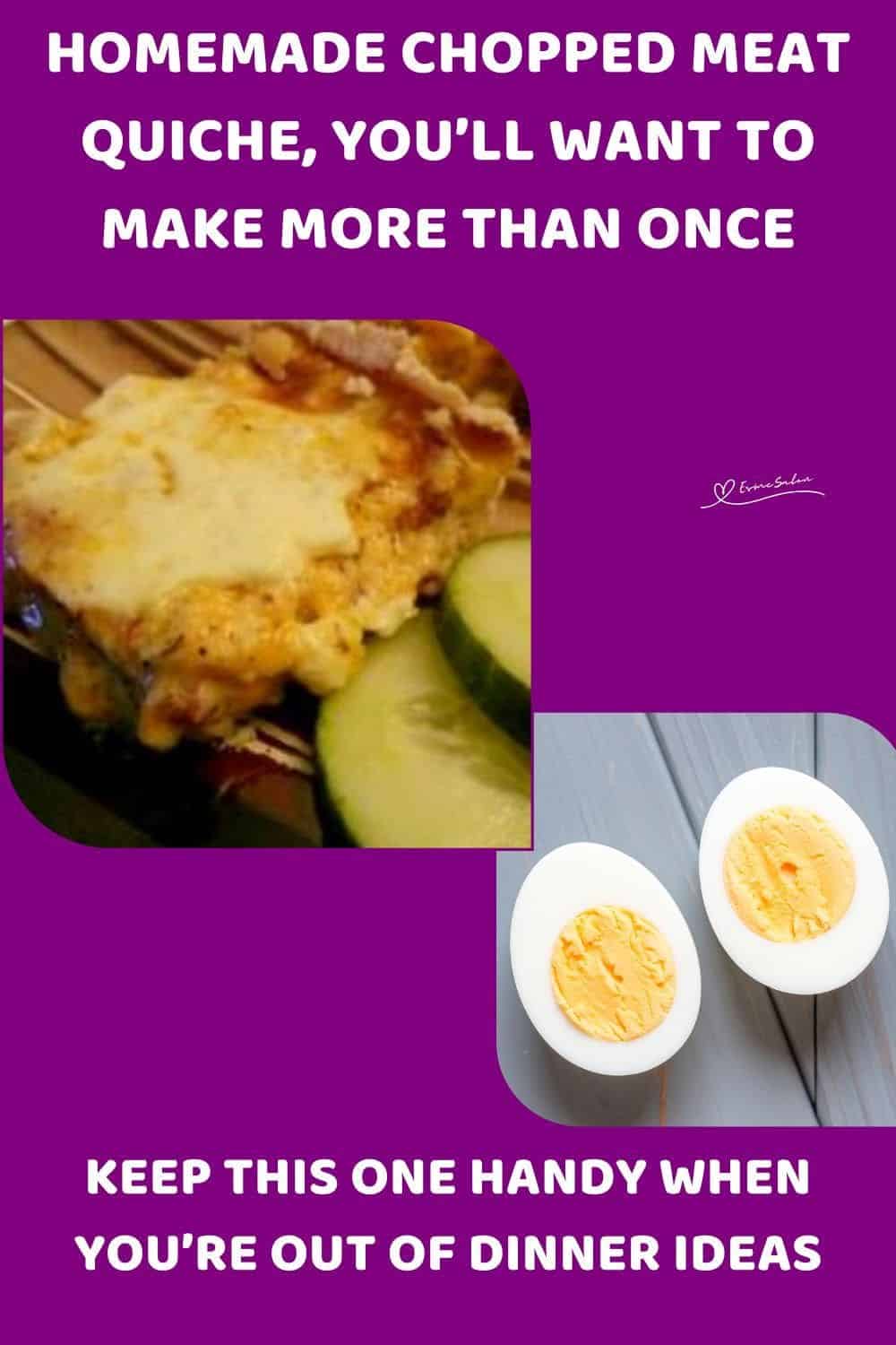 an image of slices of Homemade Chopped Meat Quiche