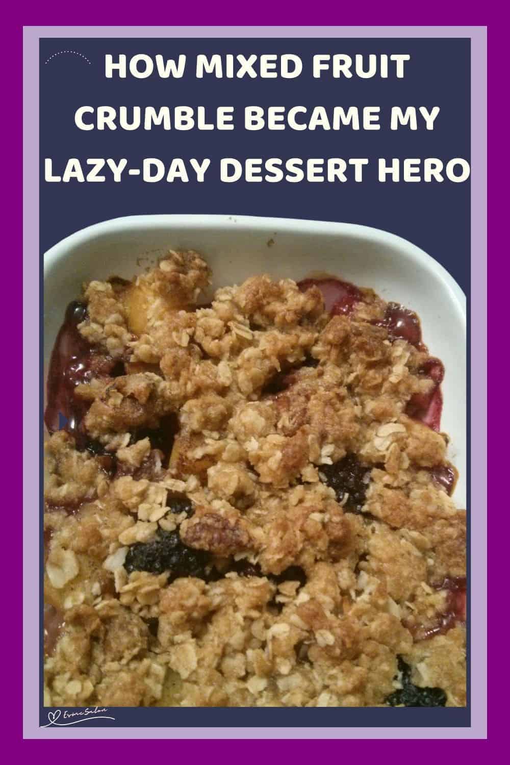 an image of a dish with Mixed Fruit Crumble