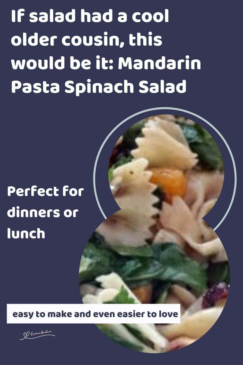an image of Mandarin Pasta Spinach Salad