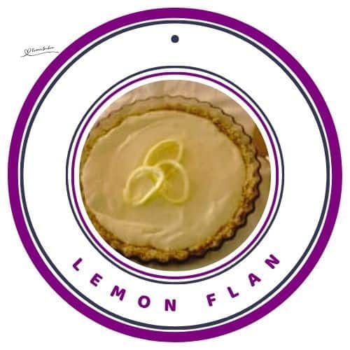 an image of a Lemon Flan with lemon as decoration