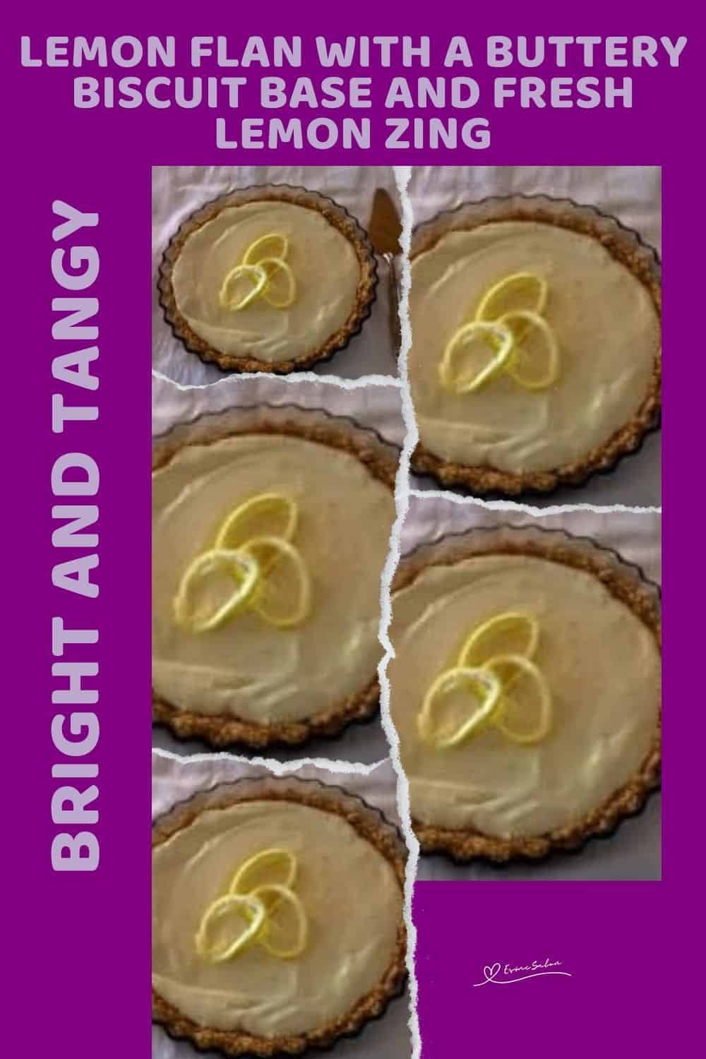 an image of a Lemon Flan with lemon as decoration