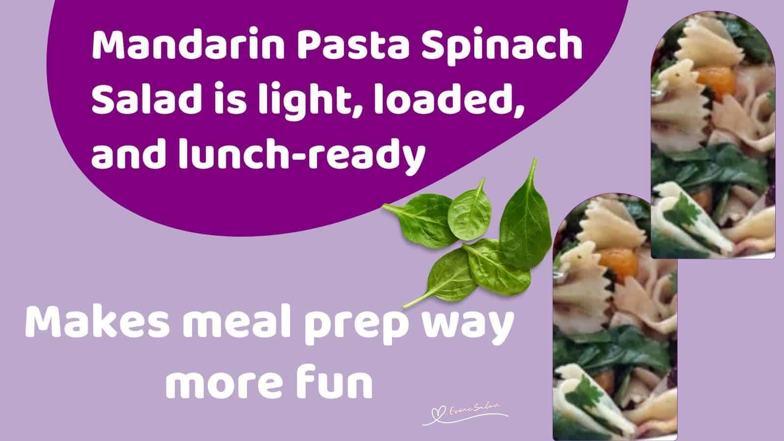 an image of Mandarin Pasta Spinach Salad