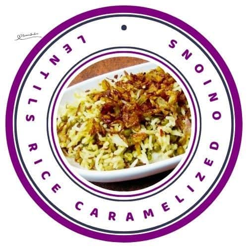 an image of Mujadarra Middle Eastern Lentils and Rice with Caramelized Onions