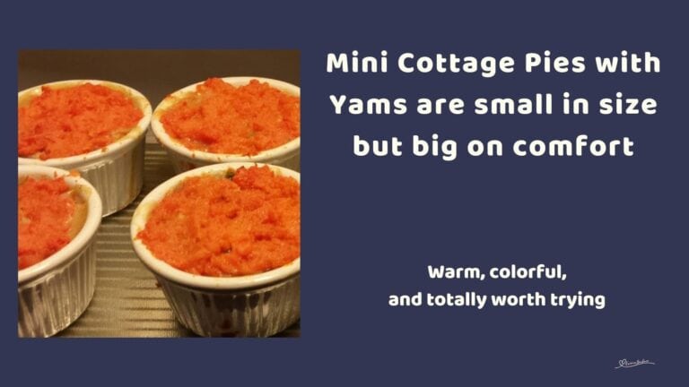 an image of ramekins with Mini Cottage Pies with Yams