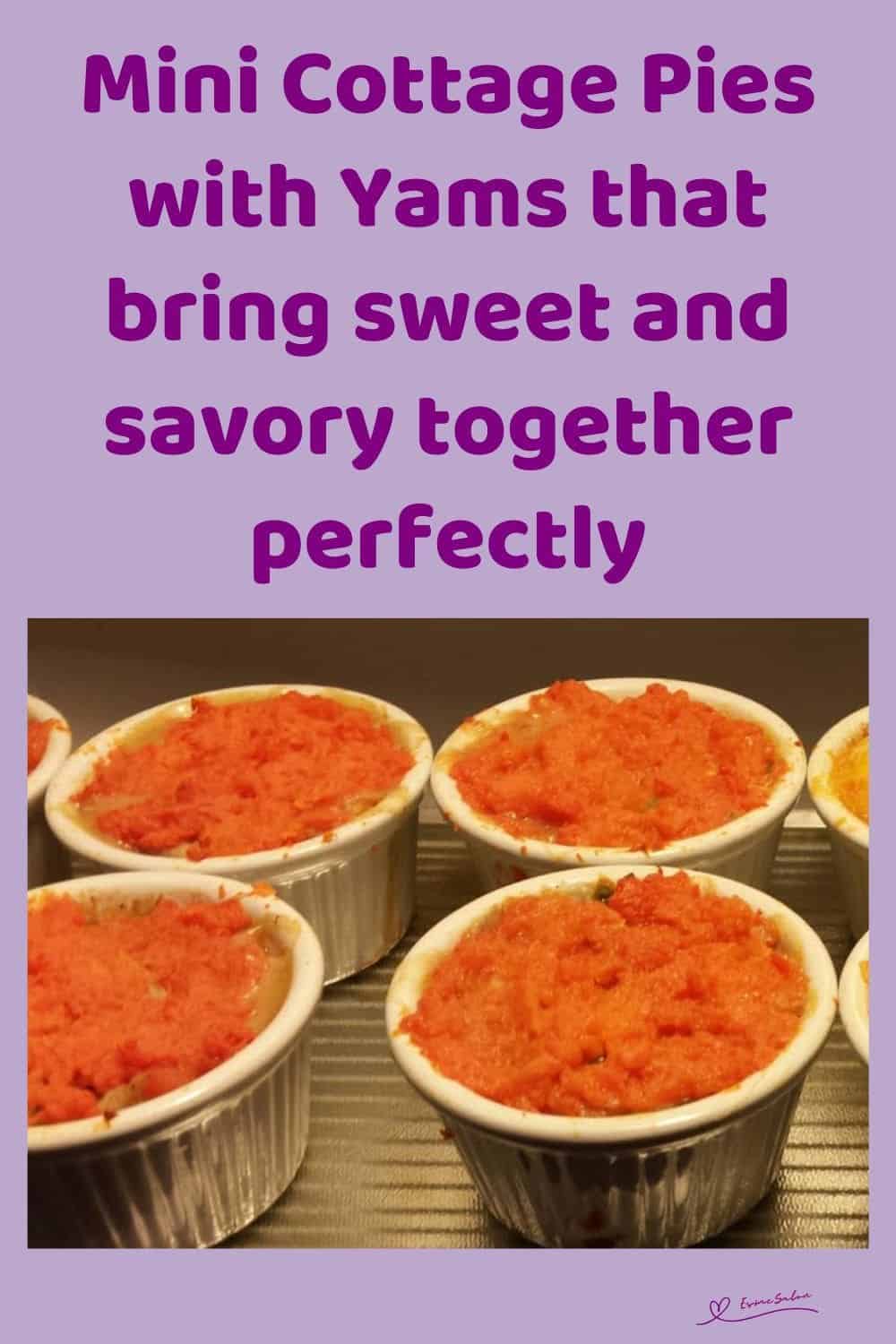 an image of ramekins with Mini Cottage Pies with Yams