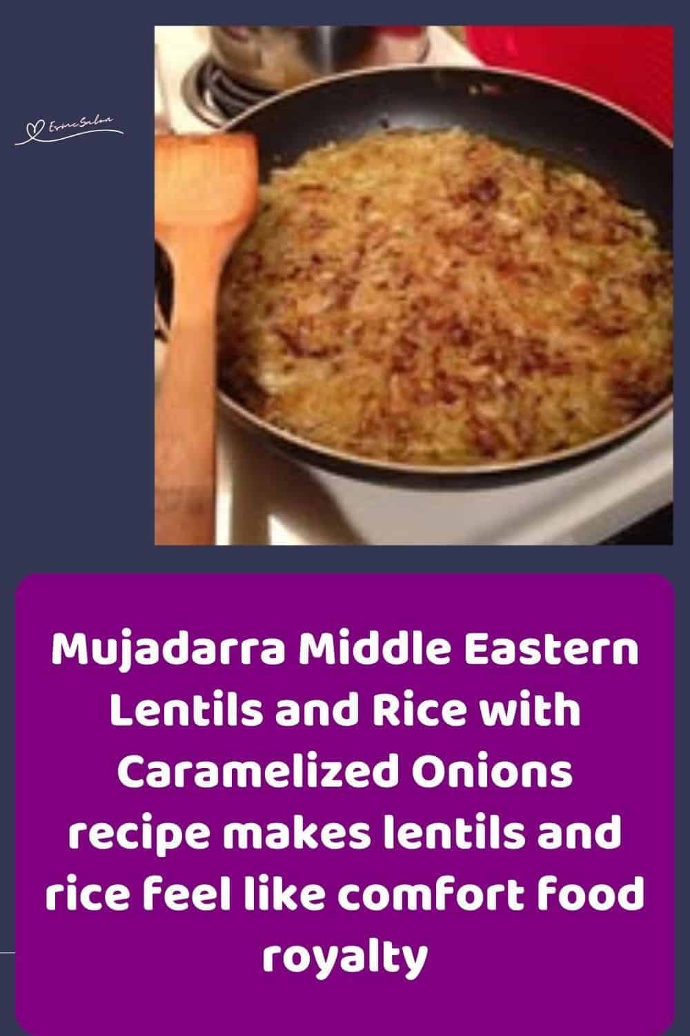 an image of Mujadarra Middle Eastern Lentils and Rice with Caramelized Onions