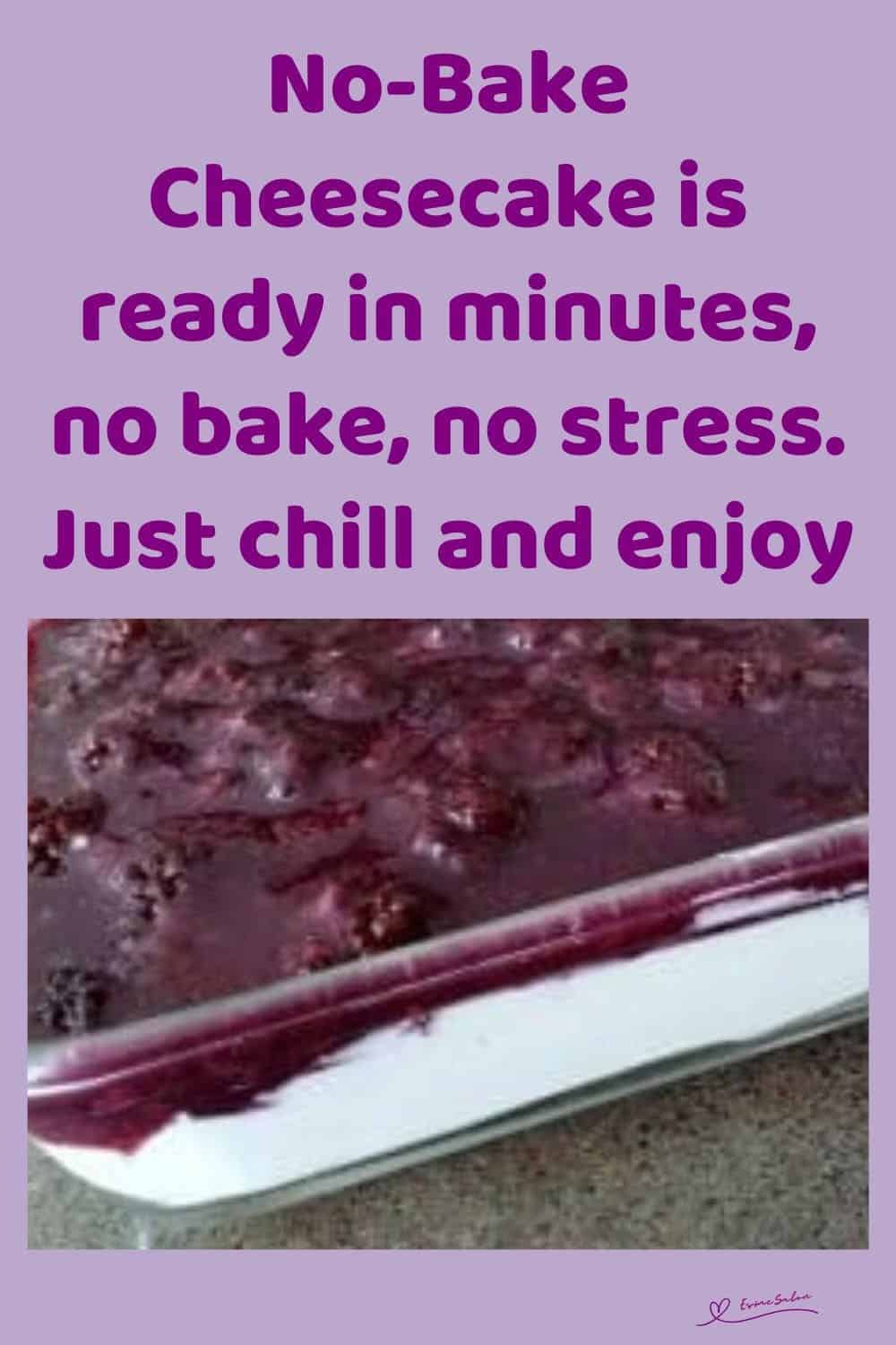 an image of a No-Bake Cheesecake with berry compote topping