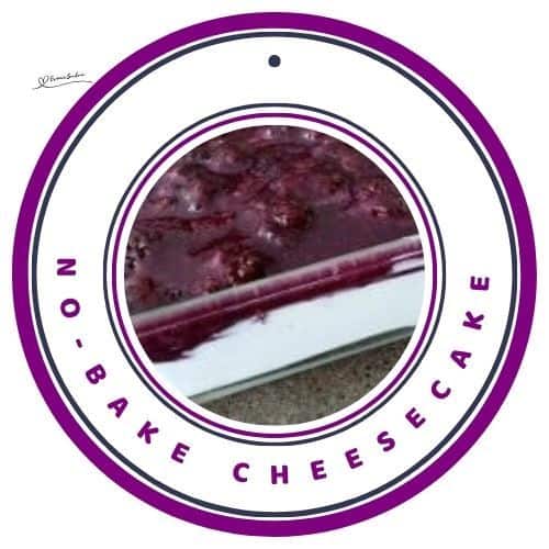 an image of a No-Bake Cheesecake with berry compote topping