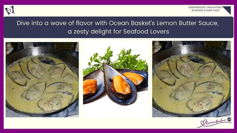 an image of a black cast iron pan with mussels in Ocean Basket's Lemon Butter Sauce