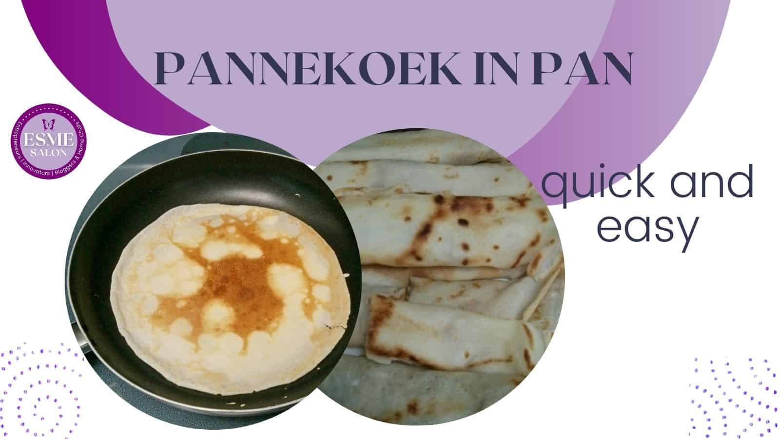 Pannekoek in the pan and rolled up for serving on the side