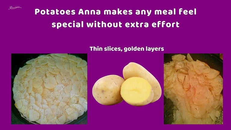 an image of thinly sliced potatoes for Potatoes Anna