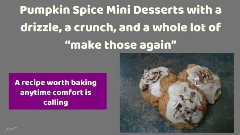 an image of 3 Pumpkin Spice Mini Desserts with glaze and nuts