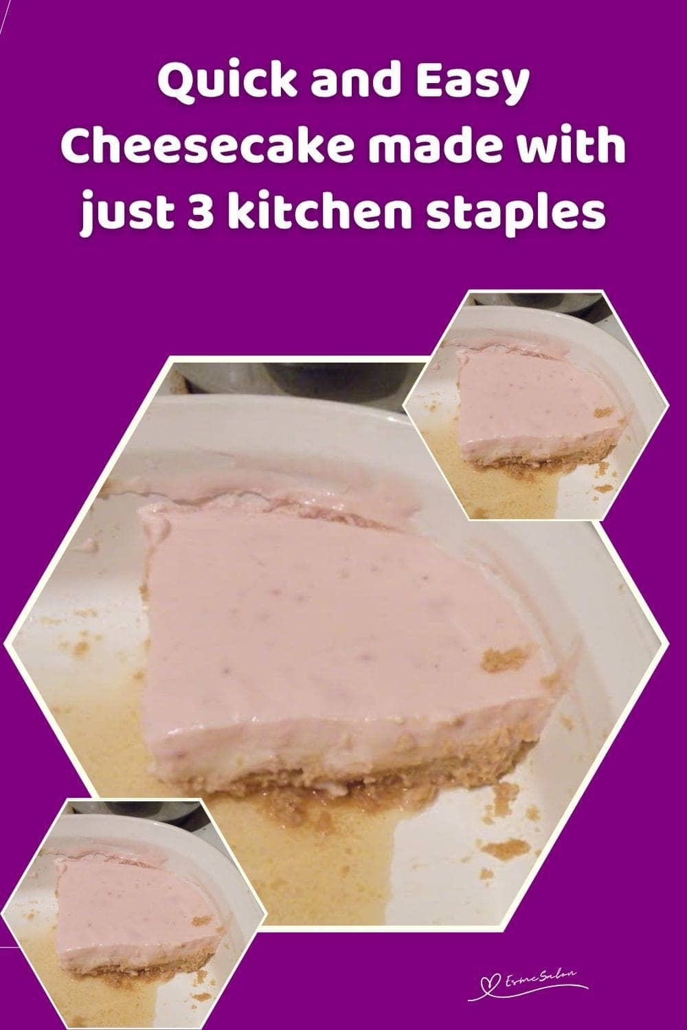 an image of a block of Quick and Easy Cheesecake in a white dish