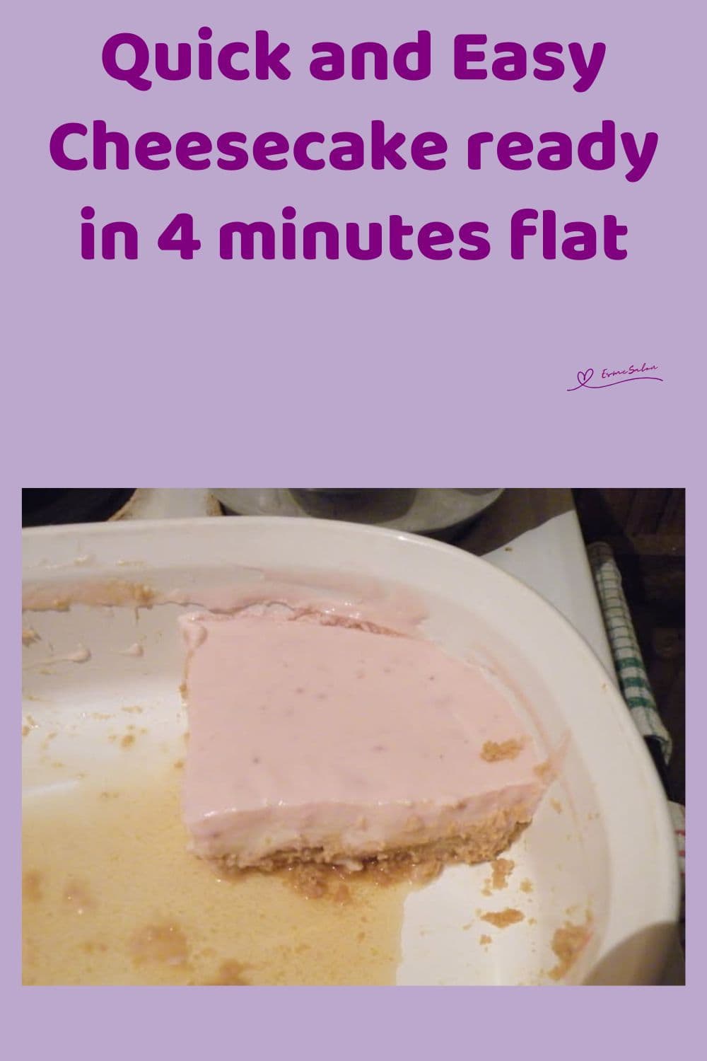 an image of a block of Quick and Easy Cheesecake in a white dish