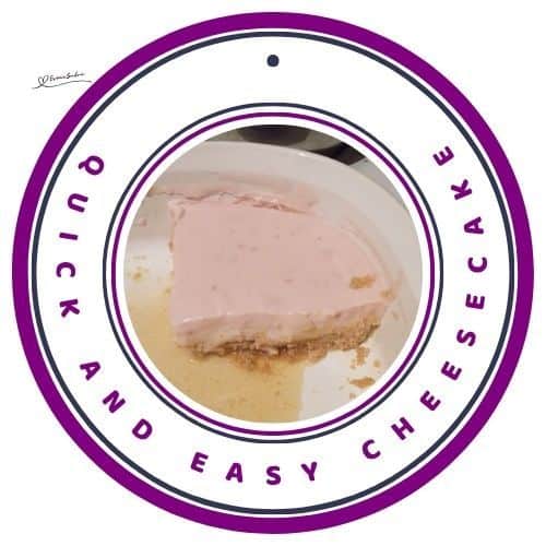 an image of a block of Quick and Easy Cheesecake in a white dish