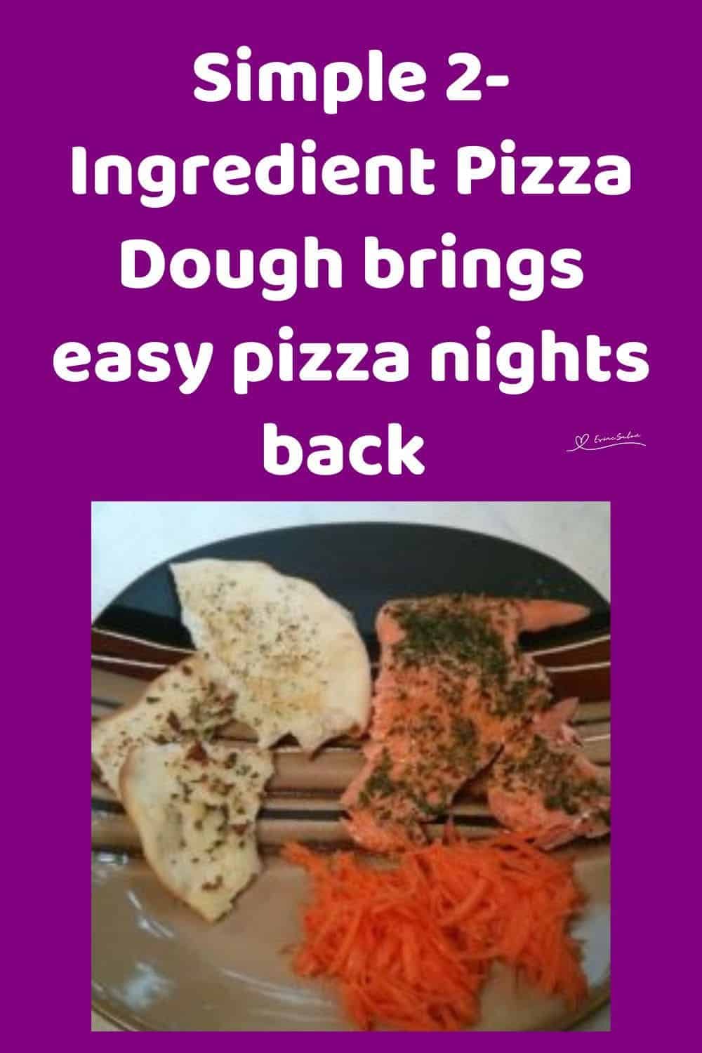 an image of 2-Ingredient Pizza Dough with salmon and grated carrots on a brown plate