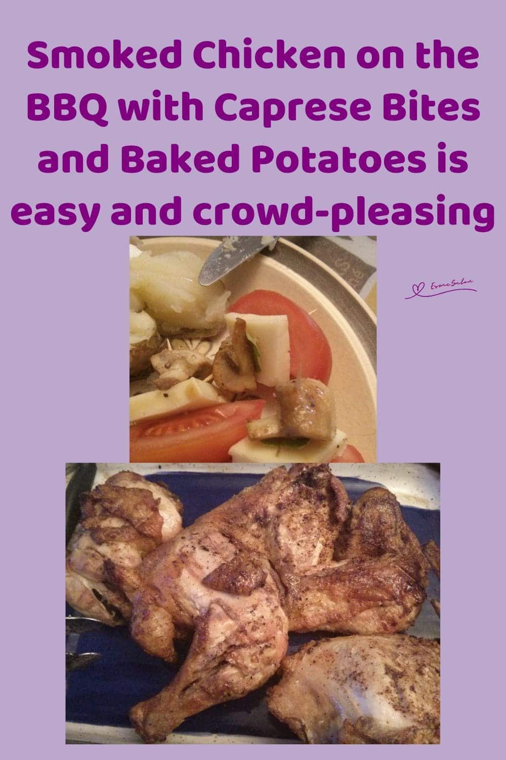 an image of BBQ Smoked Chicken and caprese salad on a skewer