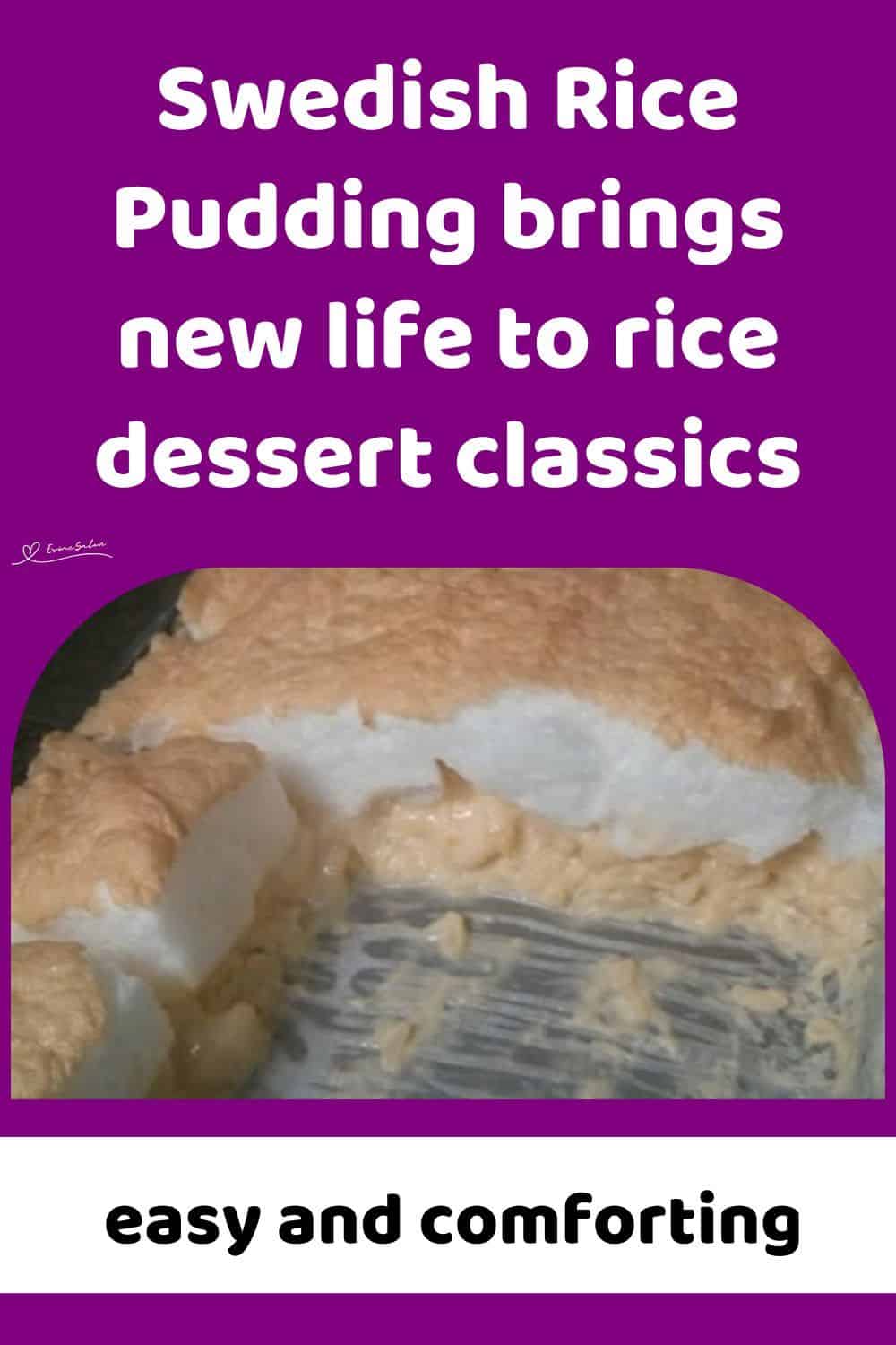 an image of a Swedish Rice Pudding with meringue fluff