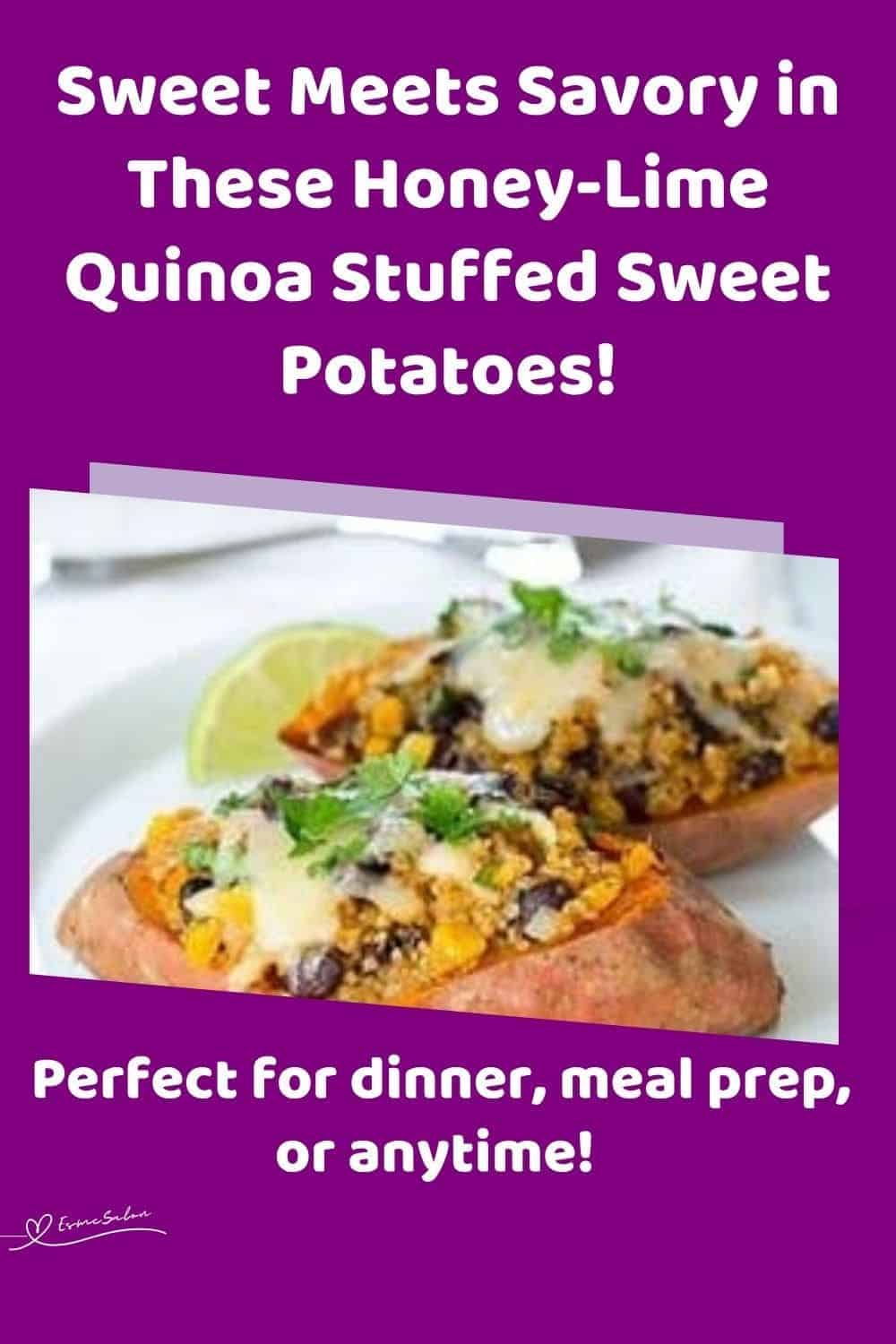 an image of 2 Honey-Lime Quinoa Stuffed Sweet Potatoes